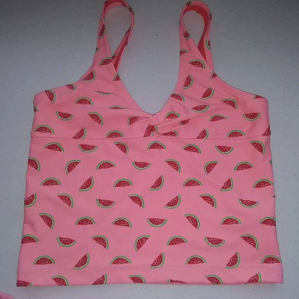 Old Navy Girls OLX Twist Front Watermelon Print 2 Piece Swimsuit Size XL